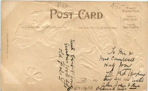 Irland - The Wearing of the Green - Prägekarte -652212