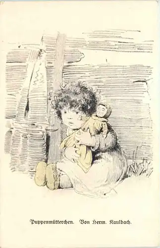 Künstler AK Herm. Kaulbach - Puppenmütterchen -652236