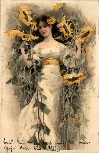 Frau mit Blumen -652254