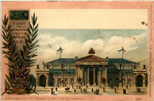 München - 2. Kraft und Arbeitsmaschinen Ausstellung 1898 - Litho -652284