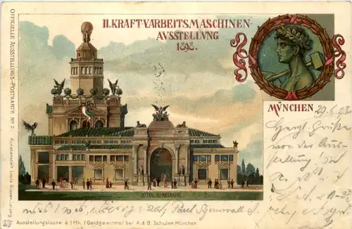 München - 2. Kraft und Arbeitsmaschinen Ausstellung 1898 - Litho -652282