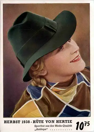 Mode - Hüte von Hertie 1938 -652344