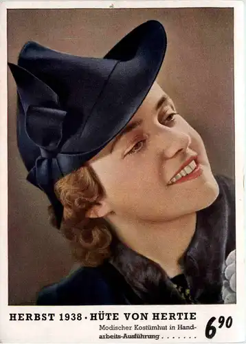 Mode - Hüte von Hertie 1938 -652346