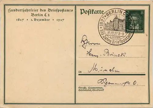 Berlin - Hundertjahrfeier des Briefpostamts - Ganzsache -652322