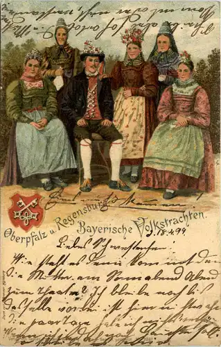 Regensburg - Bayrische Volkstrachten - Litho -652374
