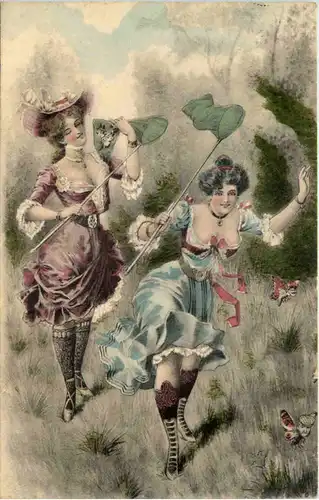 Frauen fangen Männer als Schmetterlinge -652514