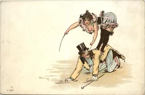 Humor - Frau reitet Mann -652690