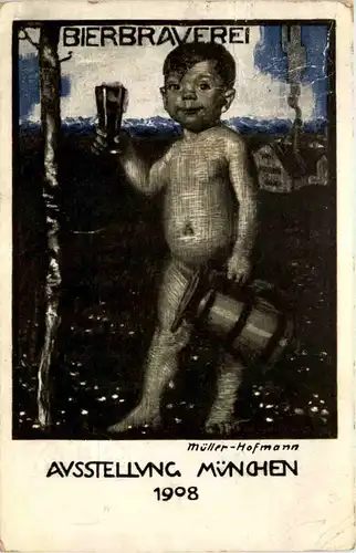 München - Ausstellung 1908 - Bierbrauerei -652832