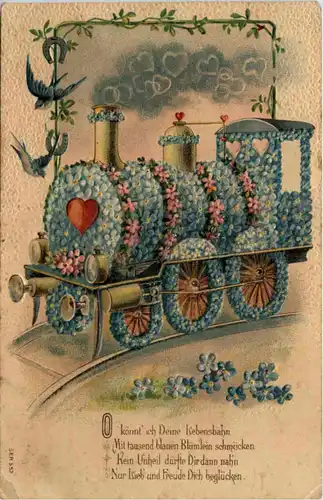 Eisenbahn mit Herz - Prägekarte -653100
