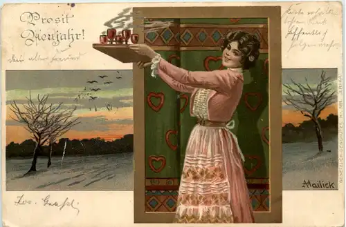 Prosit Neujahr - Künstler AK Mailick -653140