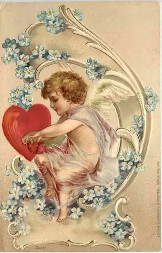 Engel mit Herz - Prägekarte -653090