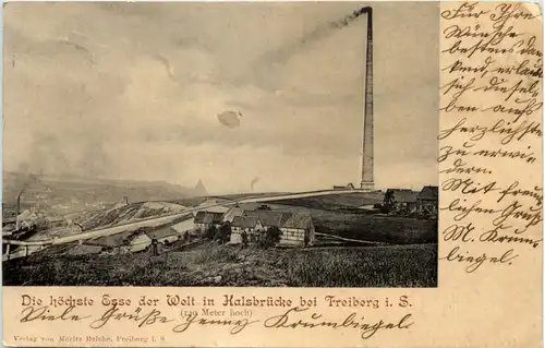 Halsbrücke bei Freiberg in Sachsen - Die höchste Esse der Welt -653116