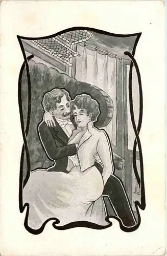 Liebespaar - Künstlerkarte -653176