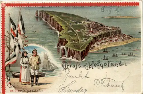 Gruss aus Helgoland - Litho -653358