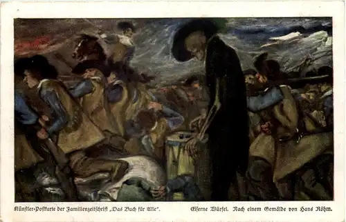 Künstler AK Hans Röhm - Eiserne Würfel - Skelett -653438