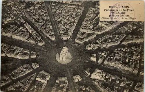 Paris - Panorma de la Place de l Etoile pris en ballon -653568