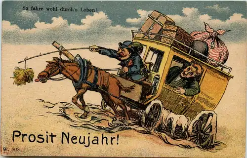 Neujahr - Postkutsche -653484