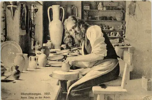 Oberammergau 1910 - Anton Lang an der Arbeit -653504