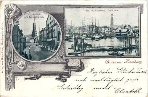 Gruss aus Hamburg - Litho -653592