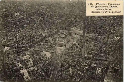 Paris - Panorma Quartier de l Opera pris en ballon -653564