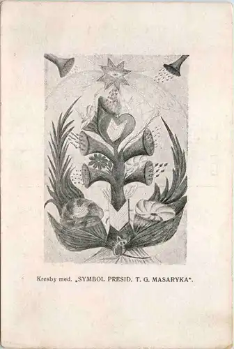 Kresby med. Symbol Presid. T. G. Masakyka -653676