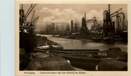 Hamburg Hafen, Getreideheber bei der Arbeit -532230