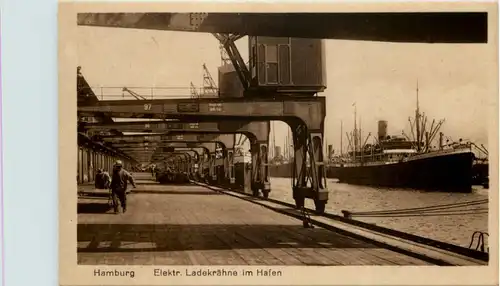 Hamburg Hafen, Elektr. Ladekräne im Hafen -532226