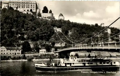 Passau, Hängebrücke u. Oberhaus -532508