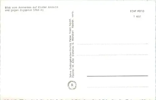 Blick vom Ammersee auf Kloster Andechs und Zugspitze -532378