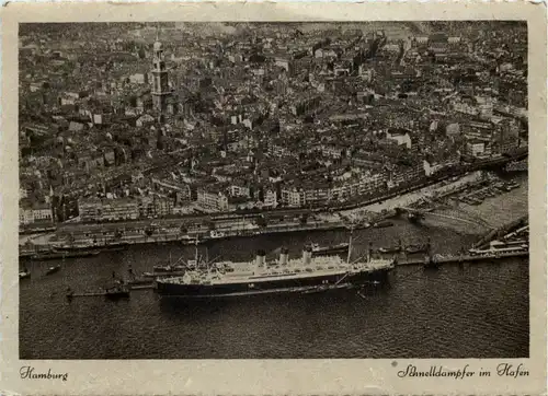 Hamburg, Hafen, Schnelldampfer -532476