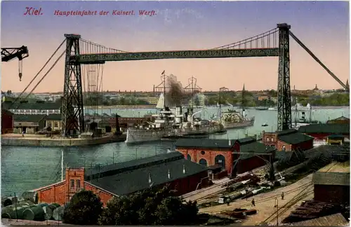 Kiel, Haupteinfahrt der Kaiserl. Werft -532788
