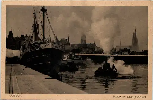 Lübeck, Blick in den Hafen -532964
