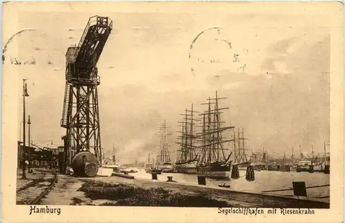 Hamburg, Segelschiffhafen mit Riesenkran -532940