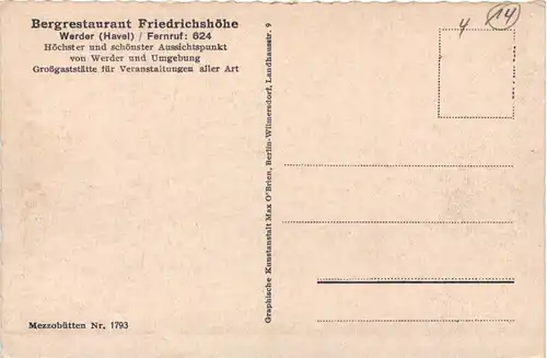 Werder Havel, Blick auf die Friedrichshöhe -533232