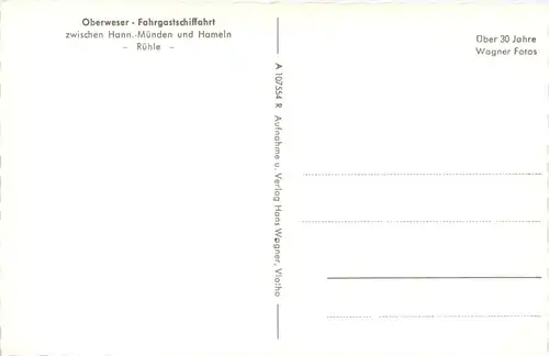 Oberweser-Fahrgastschiffahrt zw. Hann-Münden und Hameln -533158