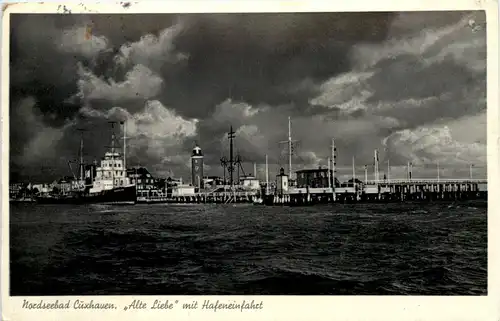 Cuxhaven, Alte Liebe mit Hafeneinfahrt -533224