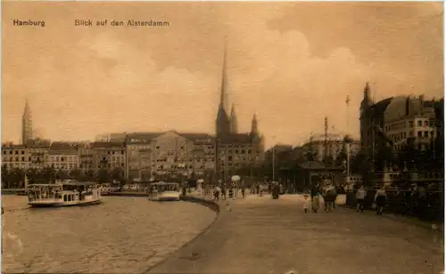 Hamburg, Blick auf den Alsterdamm -533392