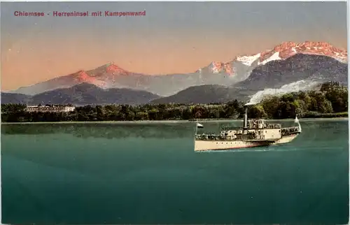 Chiemsee, Herreninsel mit Kampenwand -533356