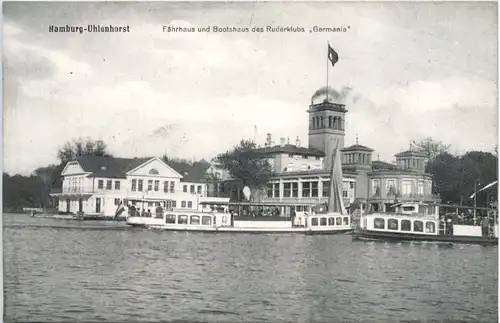 Hamburg-Uhlenhorst, Fährhaus und Bootshaus des Ruderklubs Germania -533398