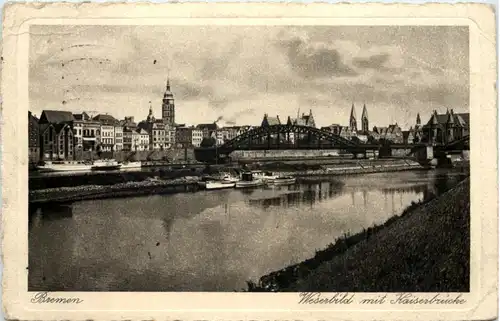 Bremen, Weserbild mit Kaiserbrücke -533322