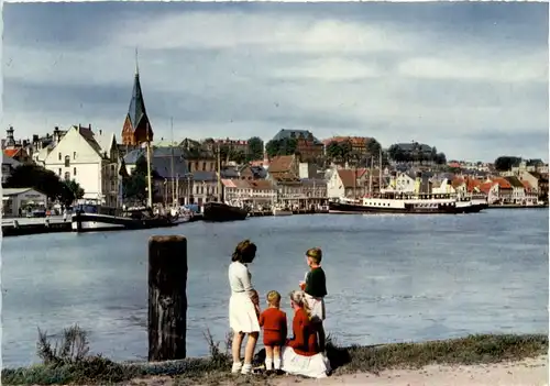 Flensburg, Blick auf Förde und Stadt -533450