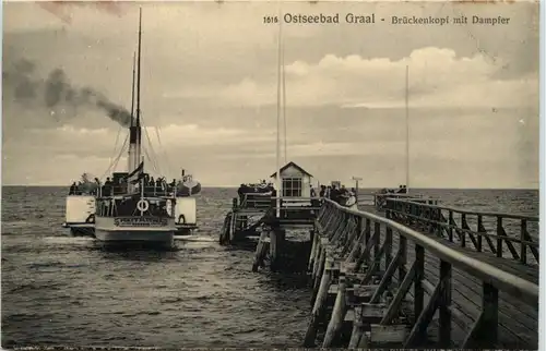 Seebad Graal, Brückenkopf mit Dampfer -533690