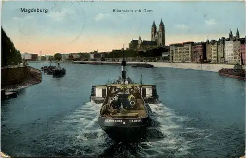 Magdeburg, Elbansicht mit Dom -534052
