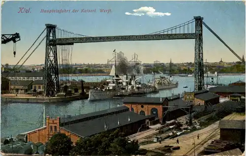 Kiel, Haupteinfahrt der Kaiserl. Werft -533820
