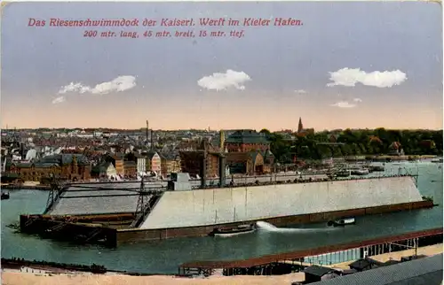 Kieler Hafen, Riesenschwimmdock der Kaiserl. Werft -533916