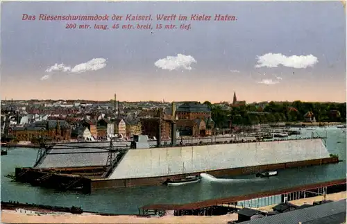 Kiel, das Riesenschwimmdock der Kaiserl. Werft -533960
