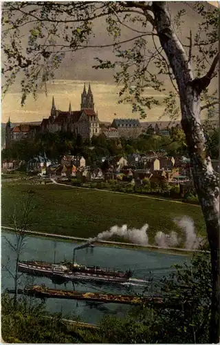 Meissen, Blick von Proschwitz auf Albrechtsburg und Dom -534246