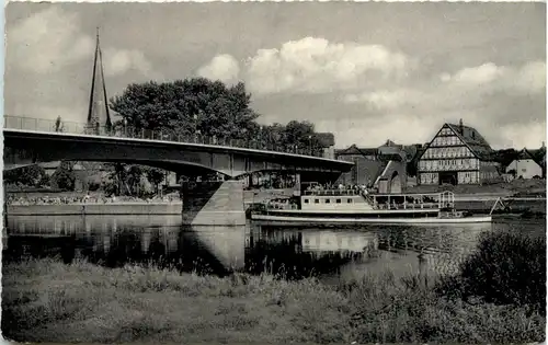 Holzminden a d Weser, Fährhaus und Weserbrücke -534182
