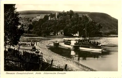 Oberweser-Dampfschiffahrt, Polle Abfahrender Damfper -534380