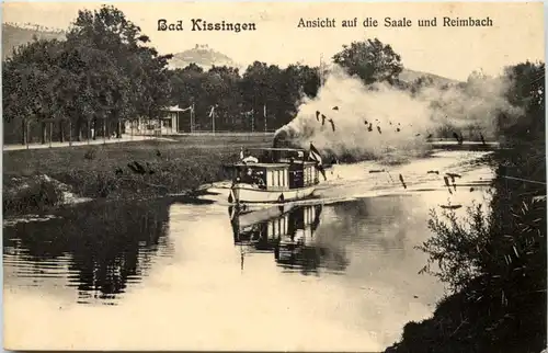 Bad Kissingen, Ansicht auf die Saale und Reimbach -534598